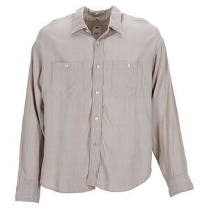 Visvim Pocket Detailed Buttoned Shirt in Beige Rayon